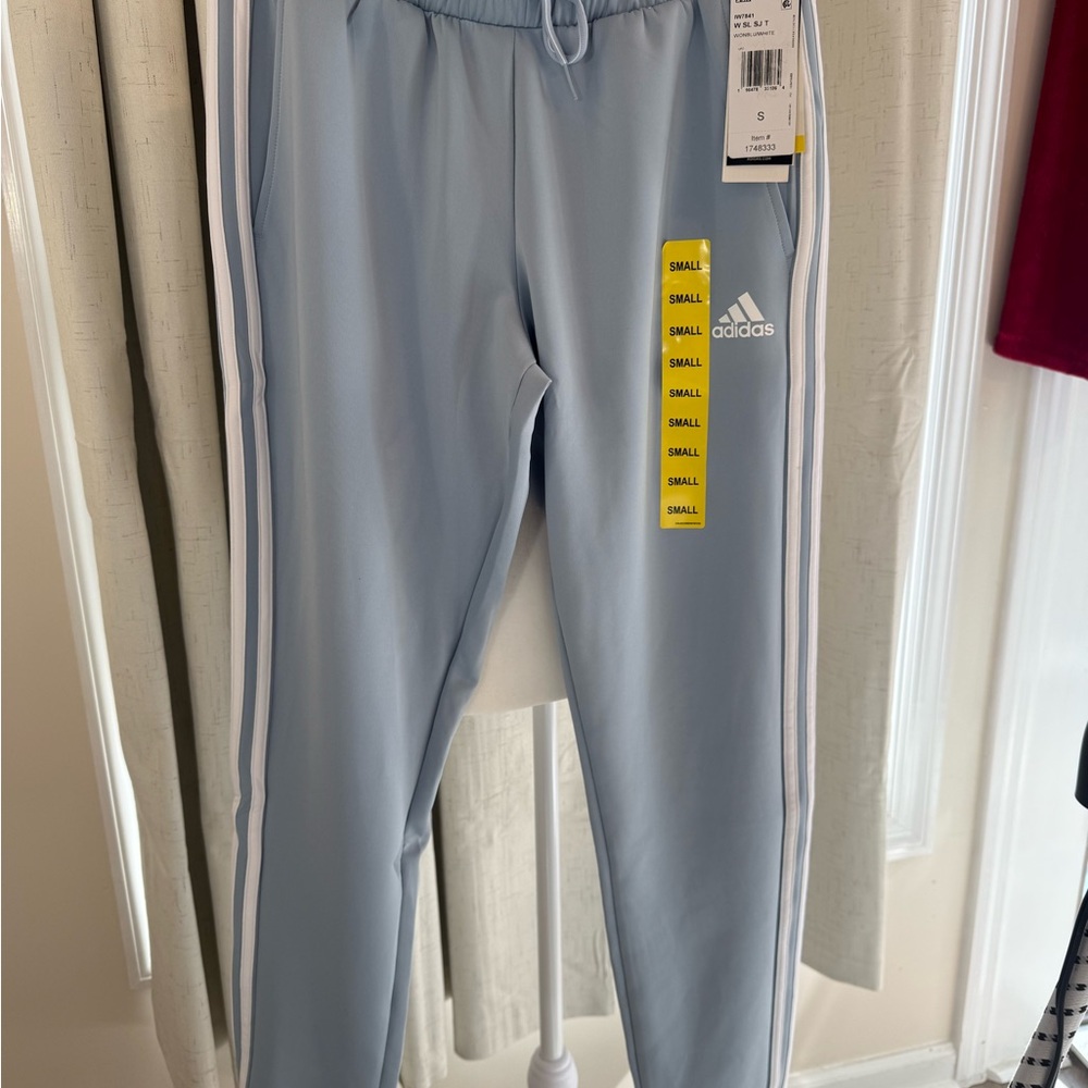 Adidas Blue Track Pants with Elastic Waistband